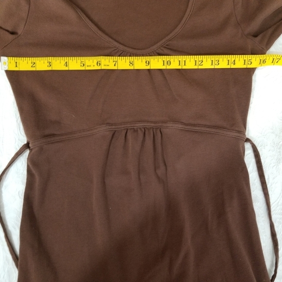 Thyme Maternity Brown Long Cotton Sleeve Top - Picture 6 of 8